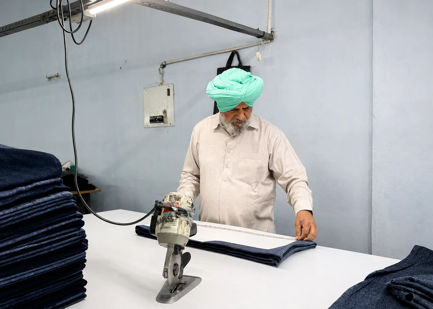 Cutting knitted panels