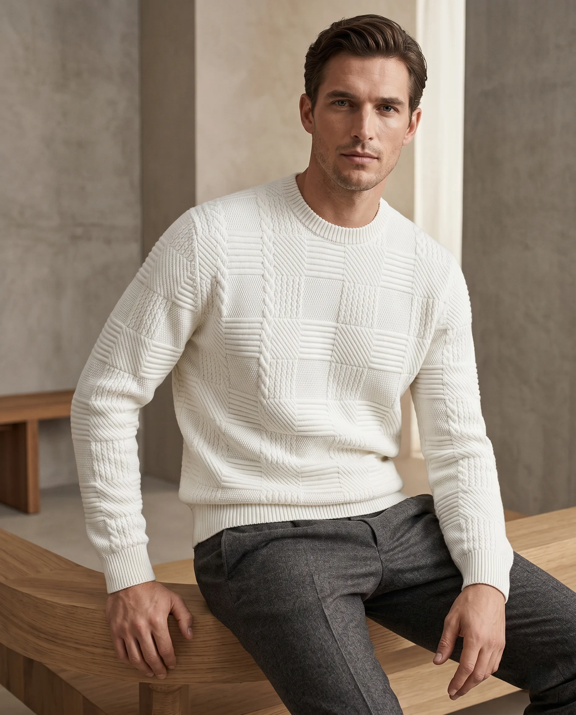 Men's round neck pullover